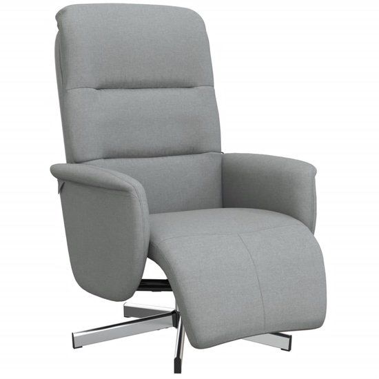 vidaXL Fauteuil verstelbaar met voetensteun stof lichtgrijs