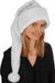 Merkloos Luxe lange kerstmuts wit/zilver van pluche pour adultes 75 cm