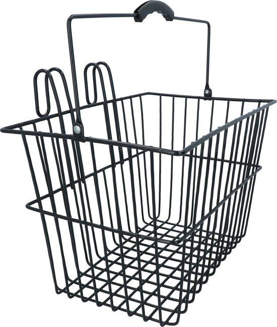 Dresco Stalen Fietsmand - Zwart - 20L - 5KG Draagkracht