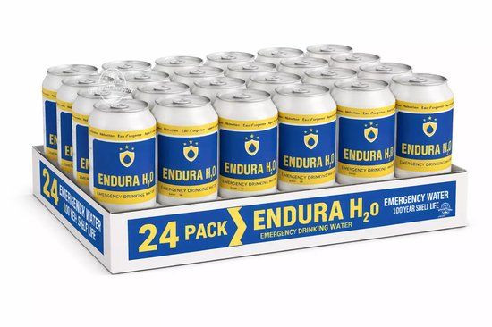 Endura H20 ENDURA H2O houdbaar water - 100 jaar houdbaar - 24 x 355 ml - noodvoorraad drinkwater