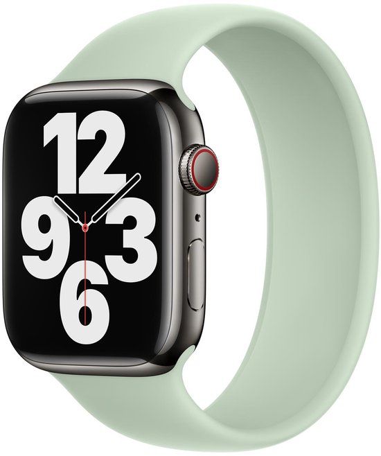 Apple Siliconen solobandje voor de Apple Watch | 38/40/41/42 mm - Maat 5 - Mineral Green