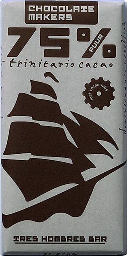Chocolatemakers Chocolade Reep Puur met Nibs 75% - 85 gram