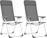 vidaXL Fauteuils de camping 2 pièces pliable Aluminium gris