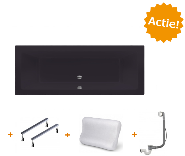 XENZ Beterbad Society duobad 200 x 90 cm mat antraciet