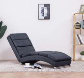 vidaXL Chaise longue kunstsuède grijs