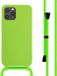 iMoshion Hoesje iPhone 12 Pro / 12 - Siliconen hoesje met koord - Groen