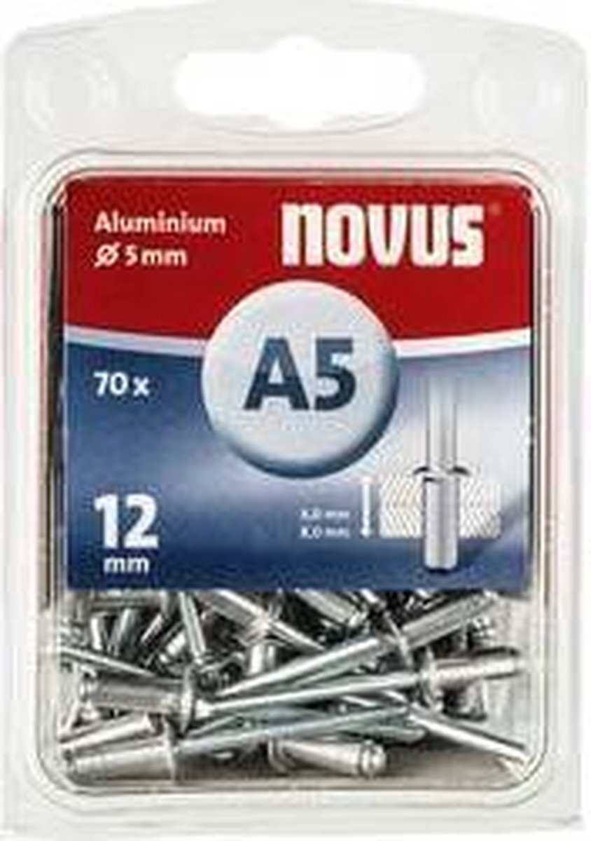 Novus blindklinknagel 12 mm. 70 Stuk