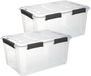 5Five Opberg Box met deksel - 2x - Solutions Protect - 50 liter - 58 x 38 x 32 cm - kunststof - transparant