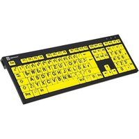 LogicKeyboard XL Print PC Slim Line NERO - Toetsenbord - USB - QWERTZ - Duits - zwart op geel - met LogicLight