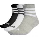 adidas Sportswear 3-Stripes Cushioned Korte Sokken 3 Paar - Unisex - Grijs - Maat 46-48