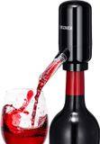 Sans marque Carafe à vin, Aérateur et verseur de vin One-Touch, Pompe à vin électrique intelligente, Distributeur de vin, Noir/Transparent, Plastique, 1L
