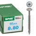 SPAX Houtconstructie Schroef, Discuskop, 8 x 80 mm, 50 Stuks, Voldraad, T-STAR plus T40, 4CUT, RVS A2