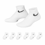 Nike Kids Rn0018 Quarter Korte Sokken 6 Paren Wit EU 23 1/2-27 Jongens,Meisjes