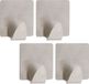 Tendance Plakhaakjes - 3,5 cm - zilver - Zelfklevende ophang haakjes - 4x stuks - RVS