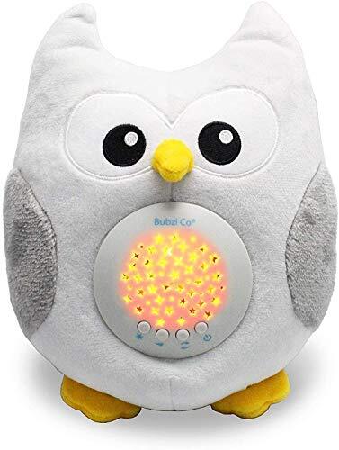 Bubzi Co Baby Soother Huil Geactiveerde Sensor Baby Speelgoed Uil Wit Ruis Geluid Machine, Peuter Slaaphulp Nachtlicht, Unieke Jongen & Meisje Cadeau, Baby Shower Cadeaus, Draagbare Babynuffel, Nieuw Babycadeau, Genderneutraal