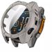 Strap-it Hard case hoesje met ingebouwde screen protector - geschikt voor de Garmin Fenix 8 - 47mm SOLAR (titanium kleur met blauwe accenten)