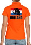 Bellatio Decorations Oranje fan poloshirt voor dames - met leeuw en vlag - Holland / Nederland supporter - EK/ WK shirt / outfit XL