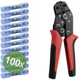 TRU COMPONENTS TC-13448592 Stootverbinder Met krimpkous 1.5 mm² 2.5 mm² Volledig geïsoleerd Blauw 100 stuk(s)