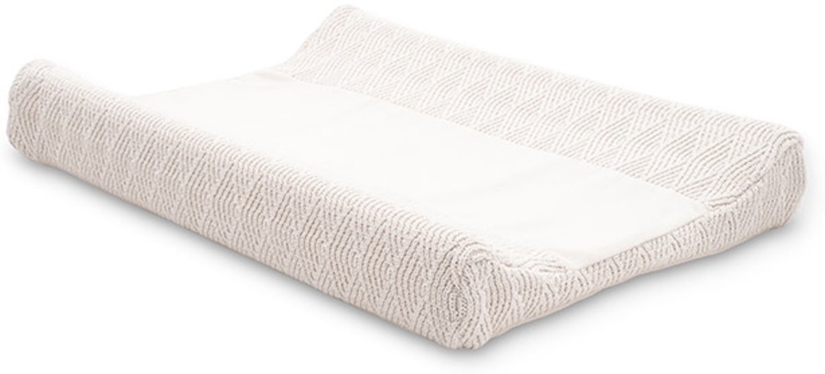 Jollein Hoes voor aankleedkussen River knit cream white 50x70cm - Beige - Gr.50x70 cm wit, Creme