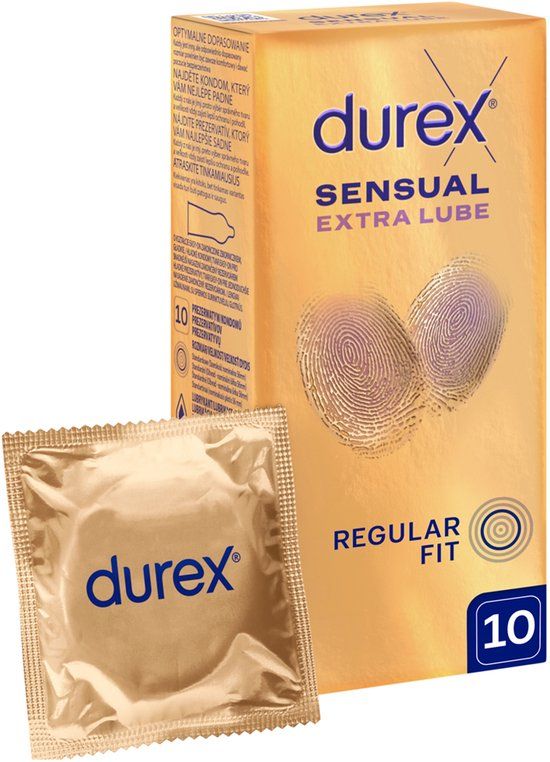 DUREX SENSUAL EXTRA GLIJMIDDEL CONDOOMS 10 STUKS