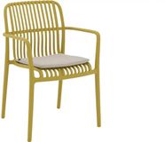 Goossens Tuinstoel Jelke - Kunststof - geel - 57 x 83 x 54 cm