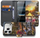 Apple iPhone 17 Pro Flip Cover Bookcase Amsterdamse Grachten Zwart Portemonnee hoesje