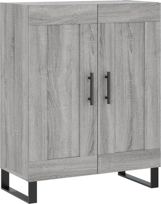 vidaXL Dressoir 69,5x34x90 cm Bewerkt Hout Grijs Sonoma Eikenkleurig