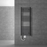 LuxeBath Elektrische badkamerradiator met verwarmingselement 900W 400x1200 mm antraciet recht met zijaansluiting