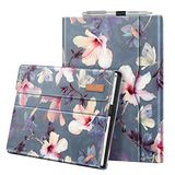 Fintie Hoes voor Microsoft Surface Pro 7+ / Pro 7 / Pro 6 / Pro 5 / Pro 4 / Pro 3 - Multi-kijkhoek kunstleren tas beschermhoes met documentsleuven, type cover compatibel, bloeiende hibiscus