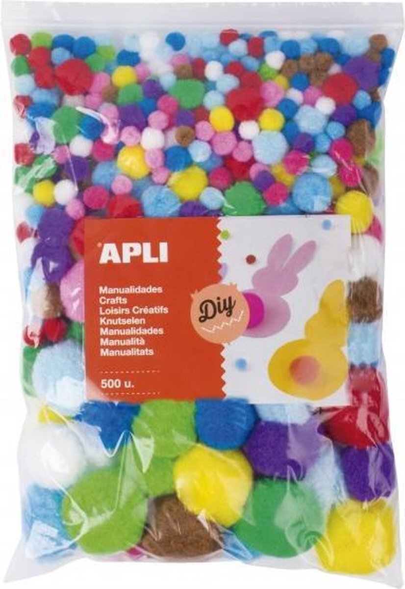 Apli Kids Zak met 500 geassorteerde pompons