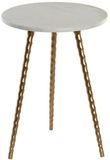 Item International Item Int. Bijzettafel - 36 cm - marmeren blad - aluminium onderstel - goud / wit