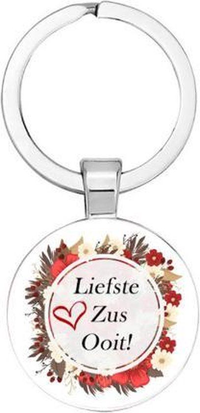 Akyol - Sleutelhanger - Liefste zus ooit - Cadeau voor vrouwen - Familie cadeau - 2,5 x 2,5 CM