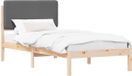 vidaXL Bedframe met Gevoerde Hoofdbord Donkergrijs 90 x 190 cm