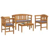 vidaXL Tuinrozen loungeset met kussen 4 pcs Massief Acacia Hout