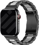 Strap-it Stalen schakel band - Geschikt voor Apple Watch (Series 1-9, SE, Ultra) - 44/45/46/49mm - Zwart/Zilver