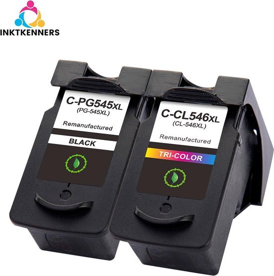 Inktkenners Huismerk Inktcartridges voor Canon PG-545XL + CL-546XL - Geschikt voor Canon Pixma MG2950, MG3051, MG3053, MX495, IP2850, TS3150, TS3450, TS3451 en TS3355 545/546