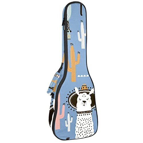 Mersov Tenor Ukulele Gigbag Waterdichte Ukelele Case Gewatteerde Rugzak, Geweldig voor Sopraan Concert (21/23/24") Alpaca Cactus