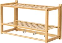 [en.casa] Badkamerrek Thyborøn wandmontage 30x55x22,5 cm bamboe