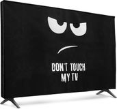 kwmobile tv hoes voor 32" TV cover - Beschermhoes voor televisie - Voor binnengebruik - Don't Touch my TV design in wit / zwart