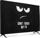 kwmobile tv hoes voor 32" TV cover - Beschermhoes voor televisie - Voor binnengebruik - Don't Touch my TV design in wit / zwart