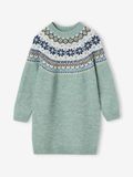 VERTBAUDET Jacquard jurk met lange mouwen saliegroen