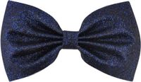 Jumada's - Glitter Leer Haarstrik Clip | Donkerblauw
