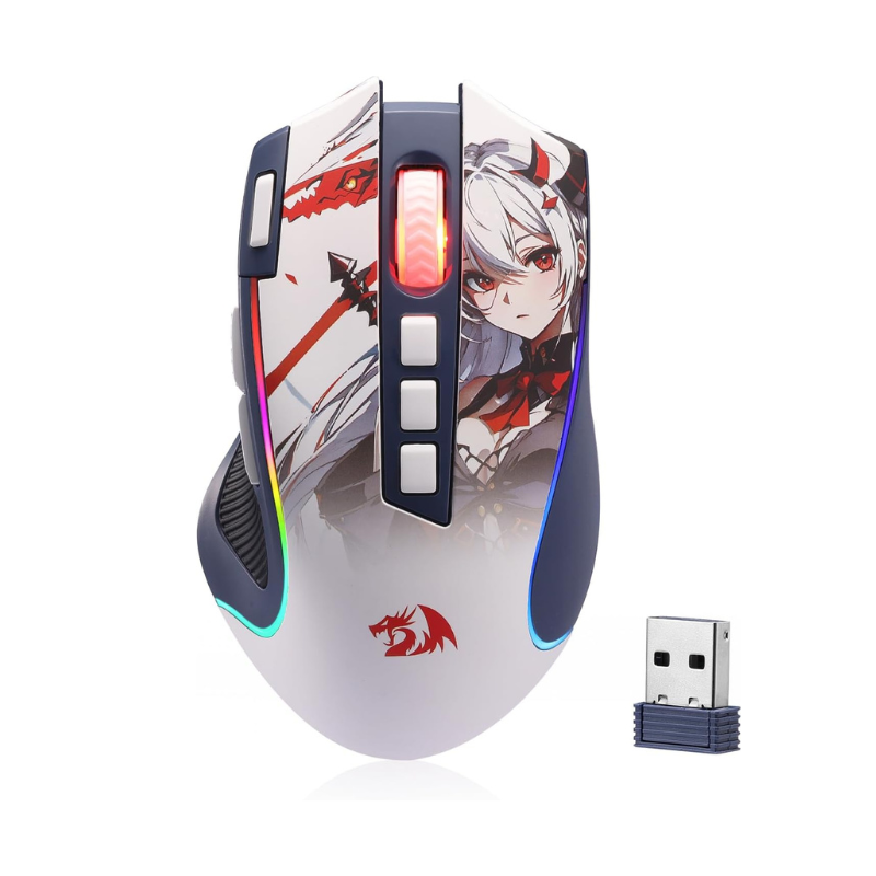 Redragon M612AK PRO RGB-gamingmuis 8000 DPI Bedrade/draadloze optische muis 9 programmeerbare knoppen 7 achtergrondverlichtingsmodi