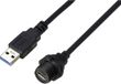 TRU COMPONENTS TC-E10T-FT3-PWF/MU3-NWA-0.5PV-S TC-13543604 USB-C 3.0-bus naar stekker IP67 (schroefdraad) kabel 0,5 m Zwart