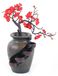 Cascade de table - Cascade décorative - Fleurs artificielles - Veilleuse relaxante - 2,5 W - Prise UE - Rouge