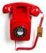 GPO Retro GPO 746WALLPUSHRED - Muurtelefoon retro jaren ‘70, druktoetsen, rood