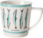 Boltze Home mok sardine 300ml vismotief turquoise wit multicolor.