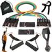 Merkloos Weerstandsbanden set - Latex - 100 en 150 lbs - Met handgrepen en deuranker