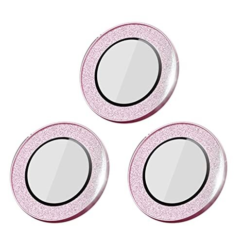 Ohfruit voor iPhone 14 Pro/iPhone 14 Pro Max Camera Lens Protector, 9H Gehard Glas Camera Cover Screen Protector Metalen Ring Decoratie Accessoires Roze Voor iPhone 14 Pro/14 Pro Max