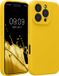 kwmobile telefoonhoesje geschikt voor Apple iPhone 16 Pro - TPU backcover met siliconen coating - Smartphone case in stralend geel